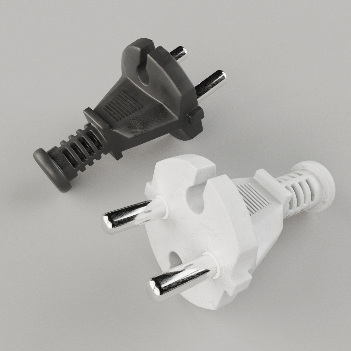Set of Electrical Plugs 3D model_9