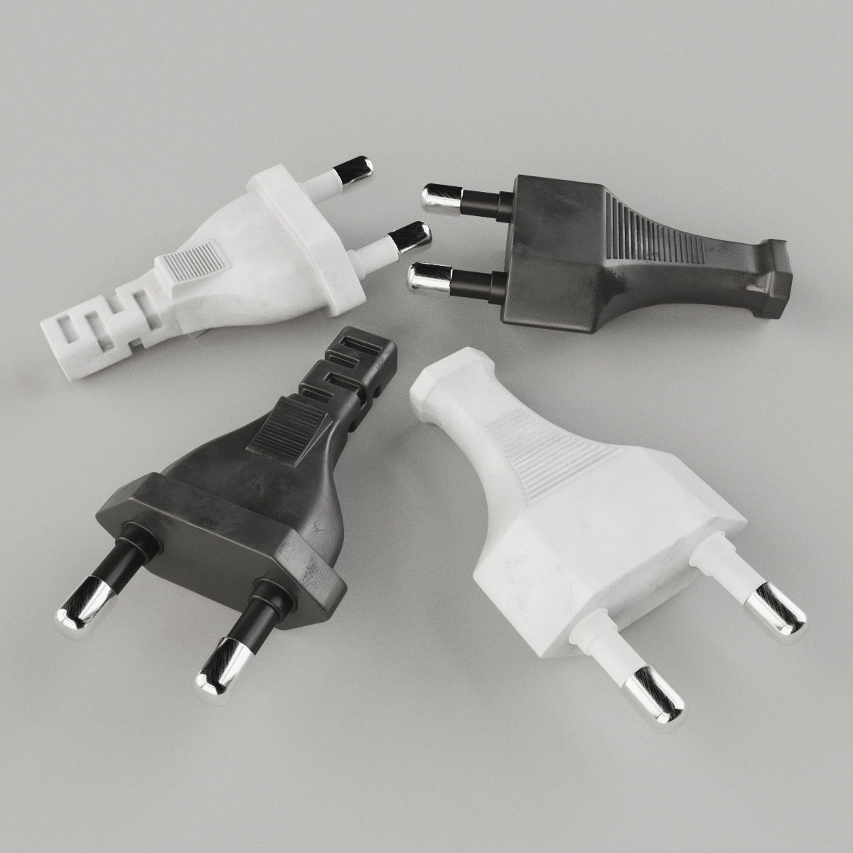 Set of Electrical Plugs 3D model_11