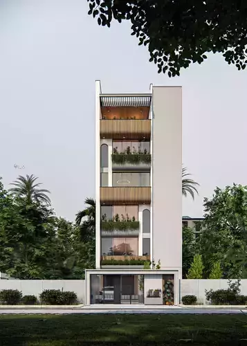 Modern Low Rise Residence 3D model 2