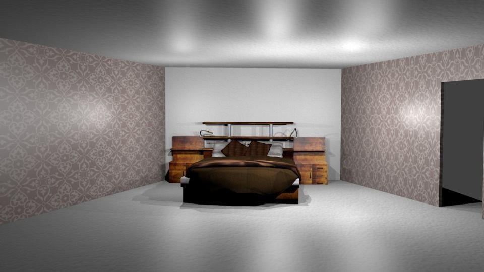 Bedroom game ready room escape Low-poly 3D model_5