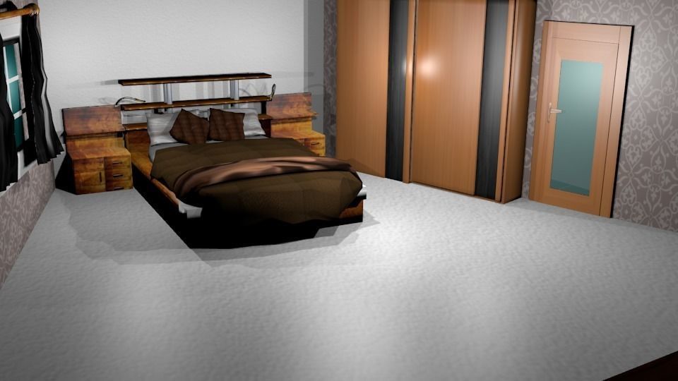 Bedroom game ready room escape Low-poly 3D model_4