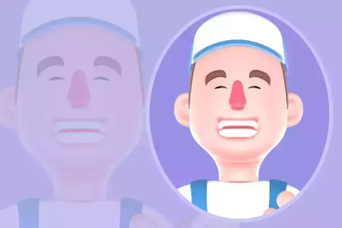 Stylized 3D Mechanic Showing Engine Part - Cartoon Male