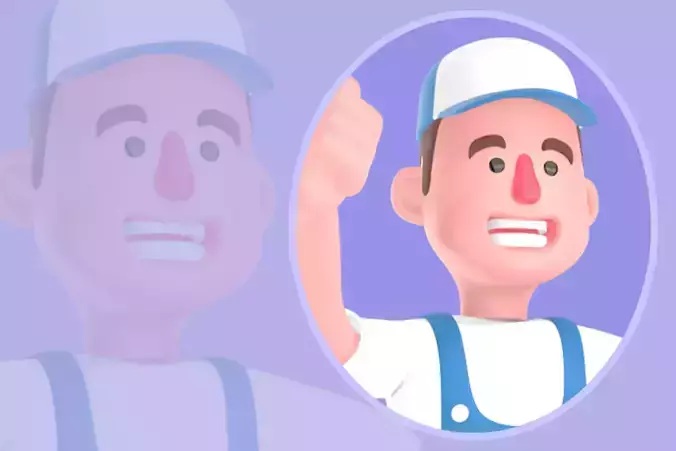 Stylized 3D Mechanic Character - Cartoon Giant Bolt Walk