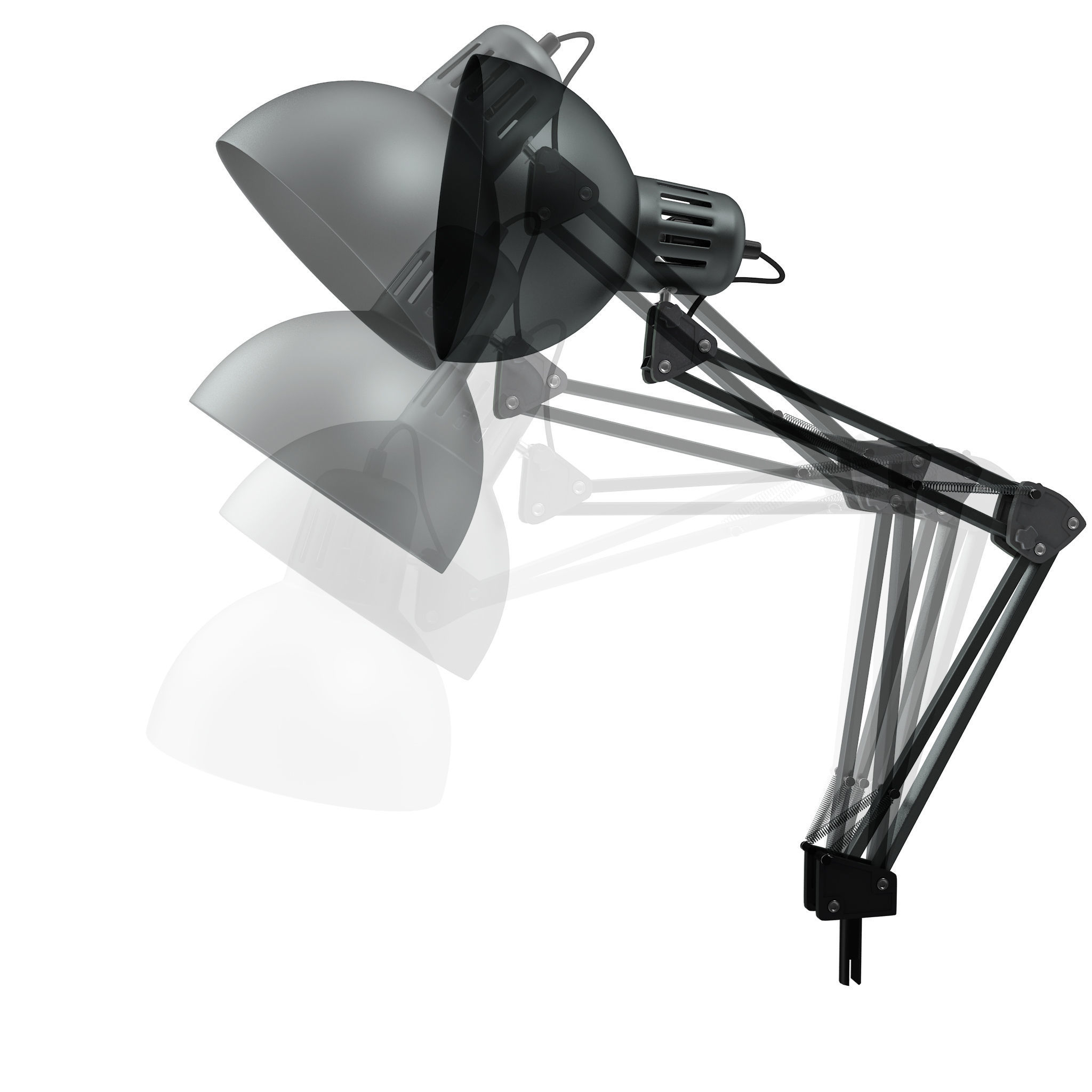 Retro Desk Lamp RIGED 3D model_1