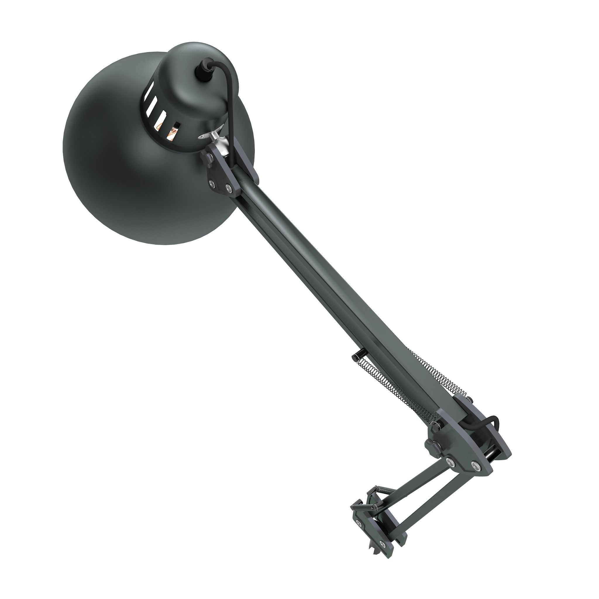 Retro Desk Lamp RIGED 3D model_4