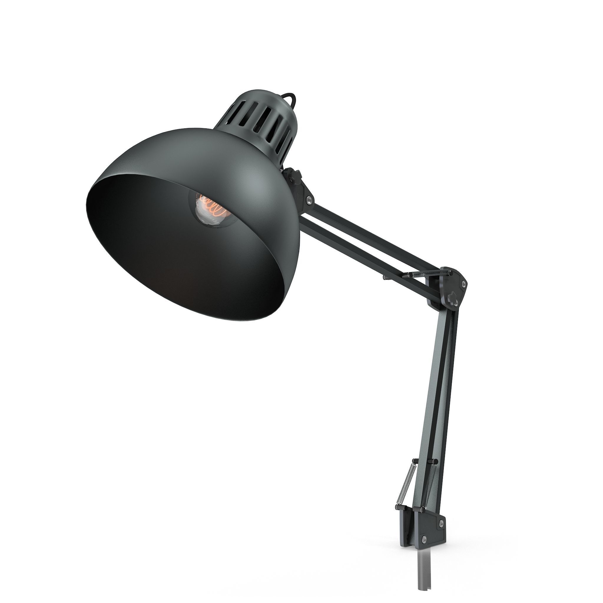 Retro Desk Lamp RIGED 3D model_3