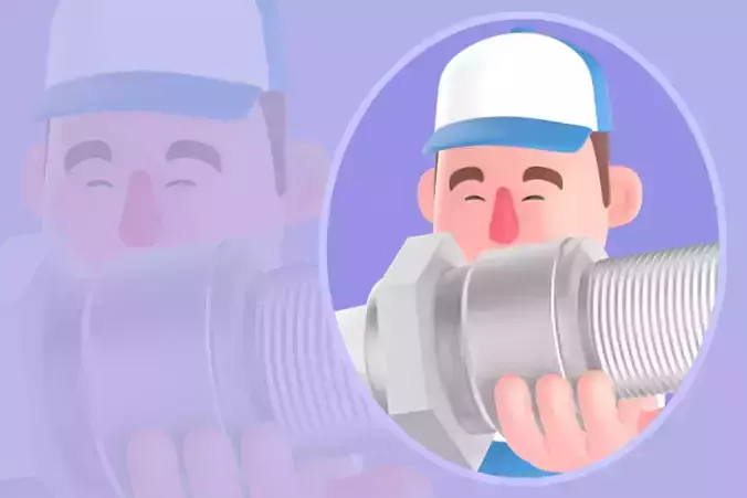 Stylized 3D Mechanic Character - Cartoon Spark Plug