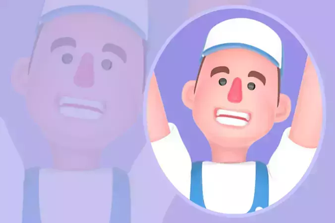 Stylized 3D Mechanic Character - Angry Spark Plug Pose