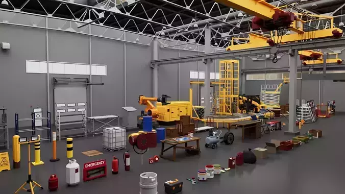 Realistic Warehouse Interior Exterior Mega Pack Collection