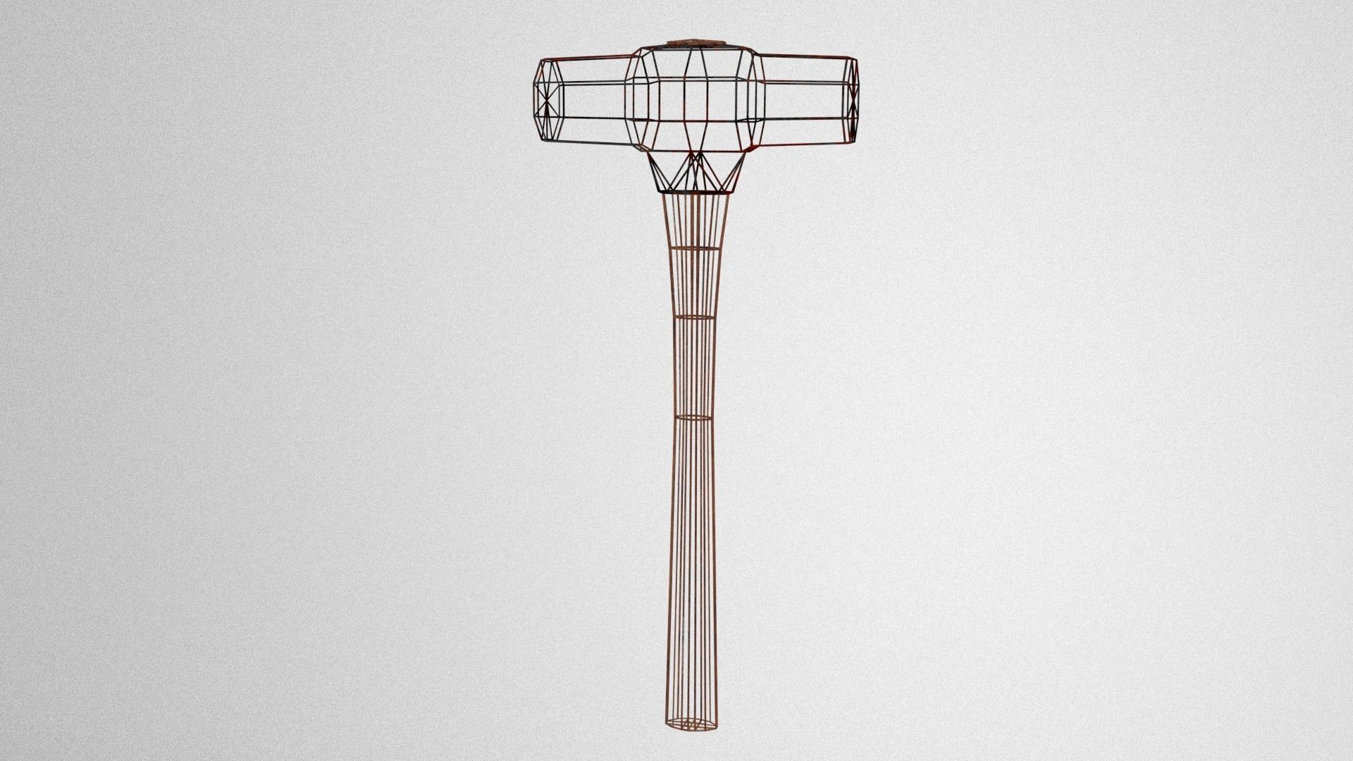 Rusted Sledgehammer Low-poly 3D model_3