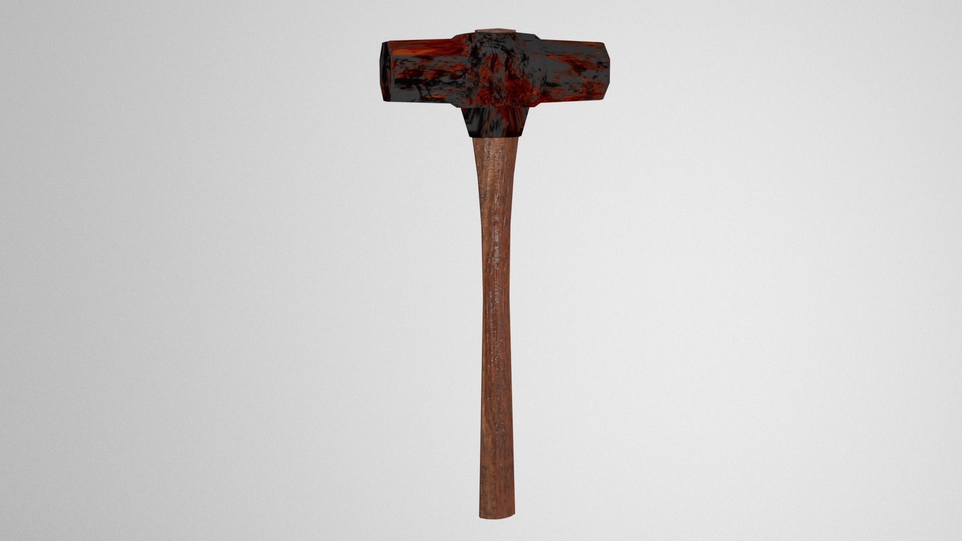 Rusted Sledgehammer Low-poly 3D model_0