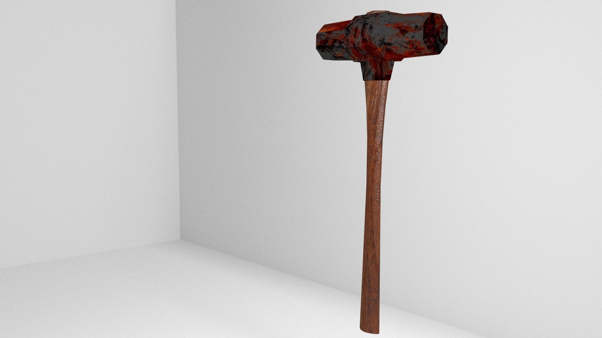 Rusted Sledgehammer Low-poly 3D model_2