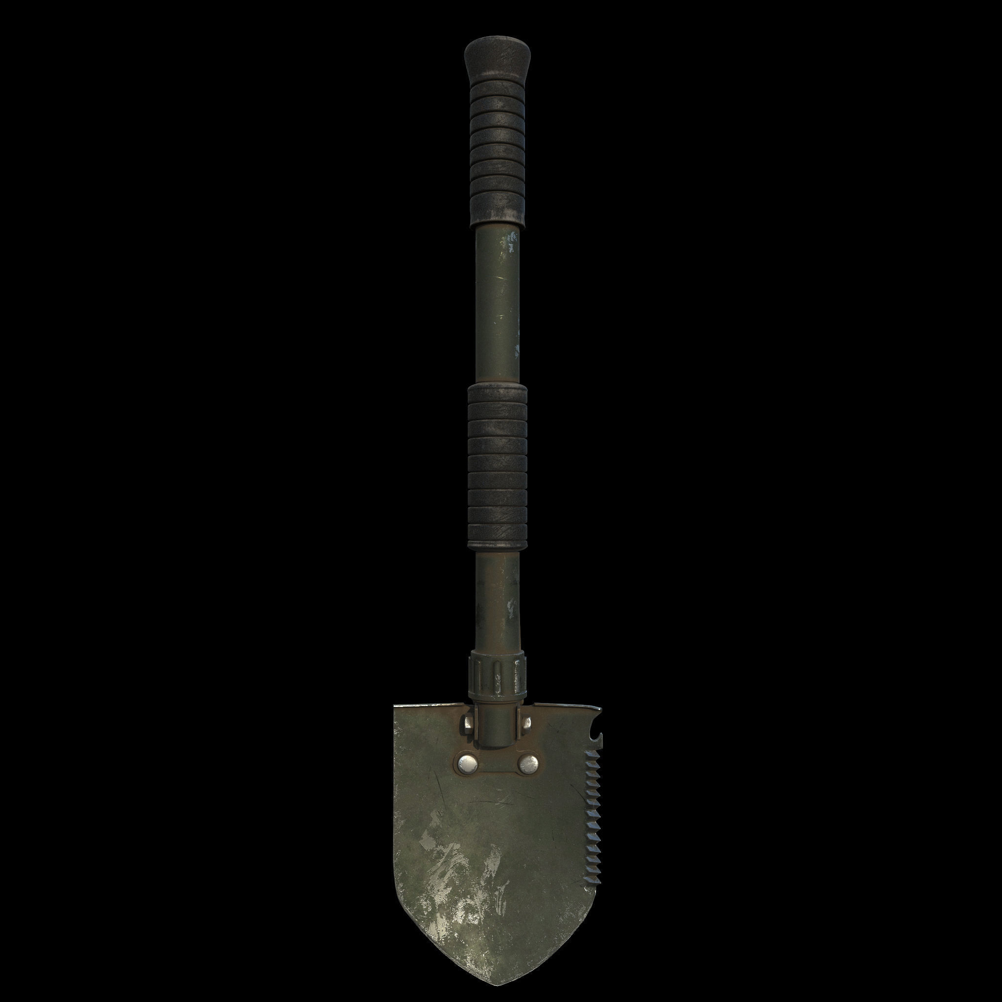 Military Shovel Free low-poly 3D model_6