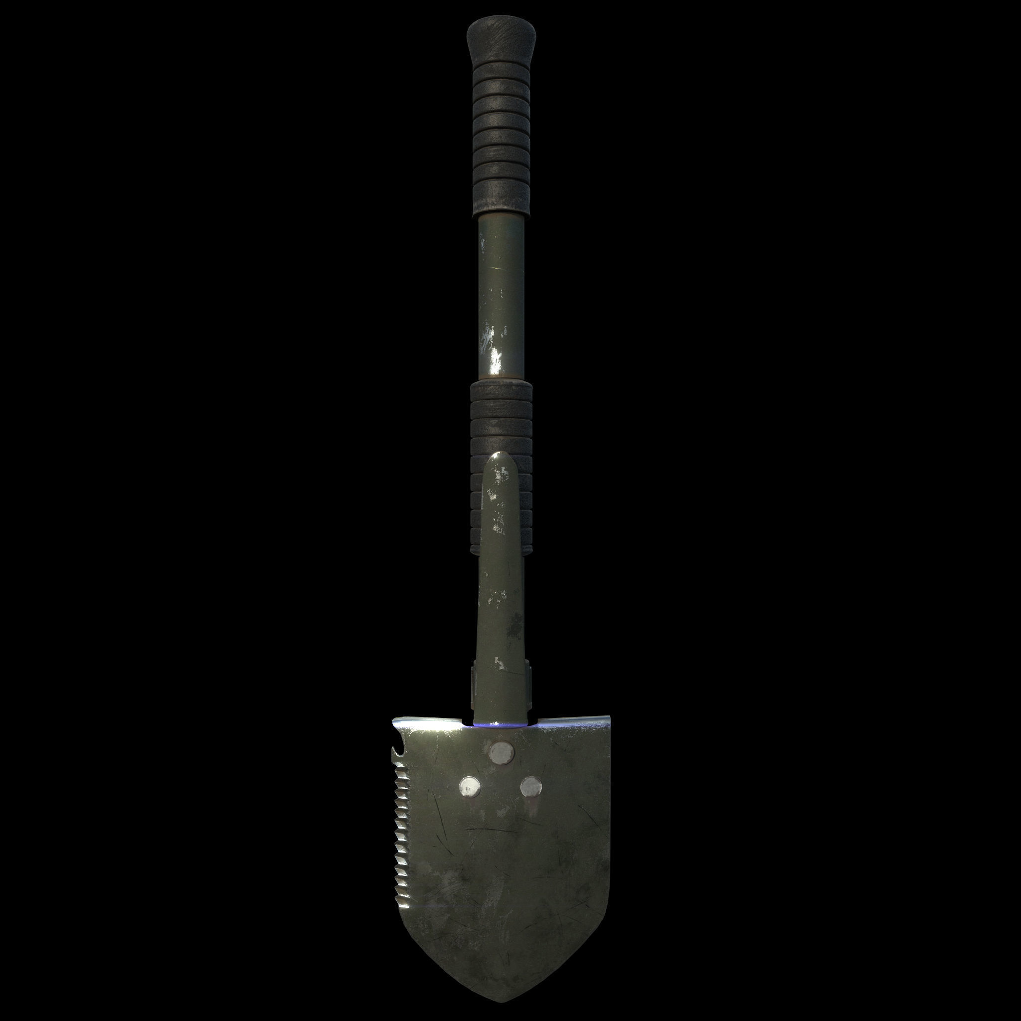 Military Shovel Free low-poly 3D model_7