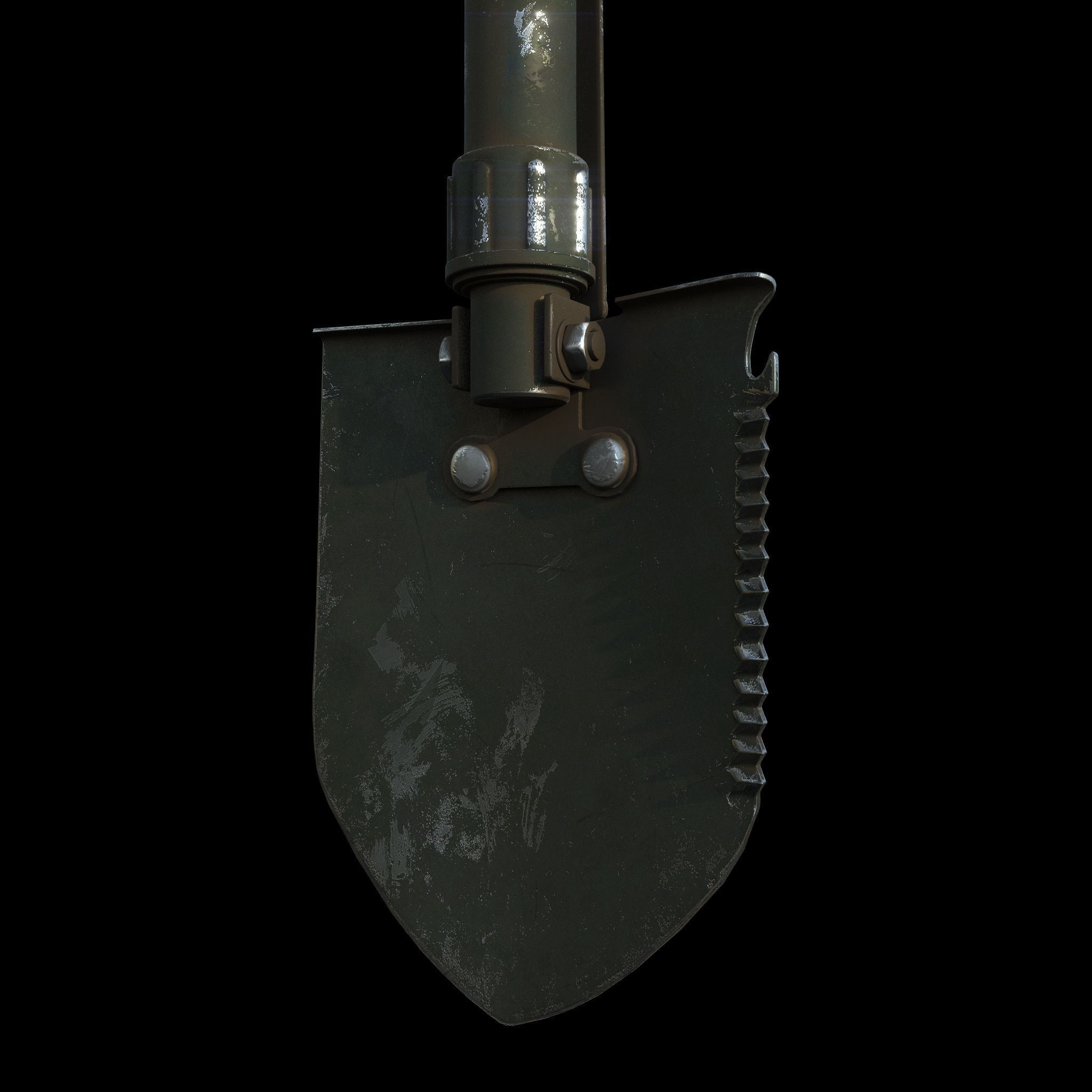 Military Shovel Free low-poly 3D model_3