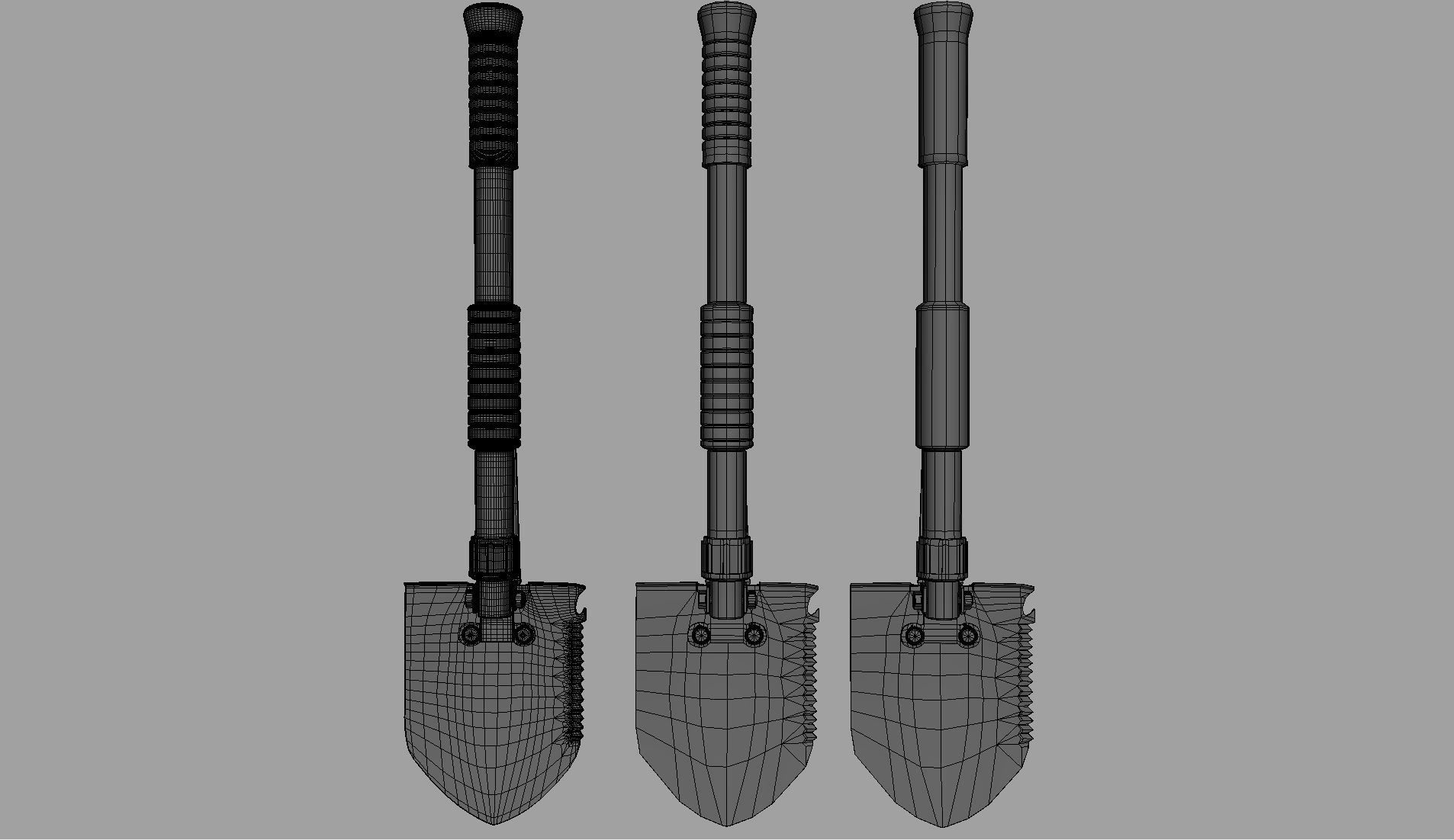 Military Shovel Free low-poly 3D model_20