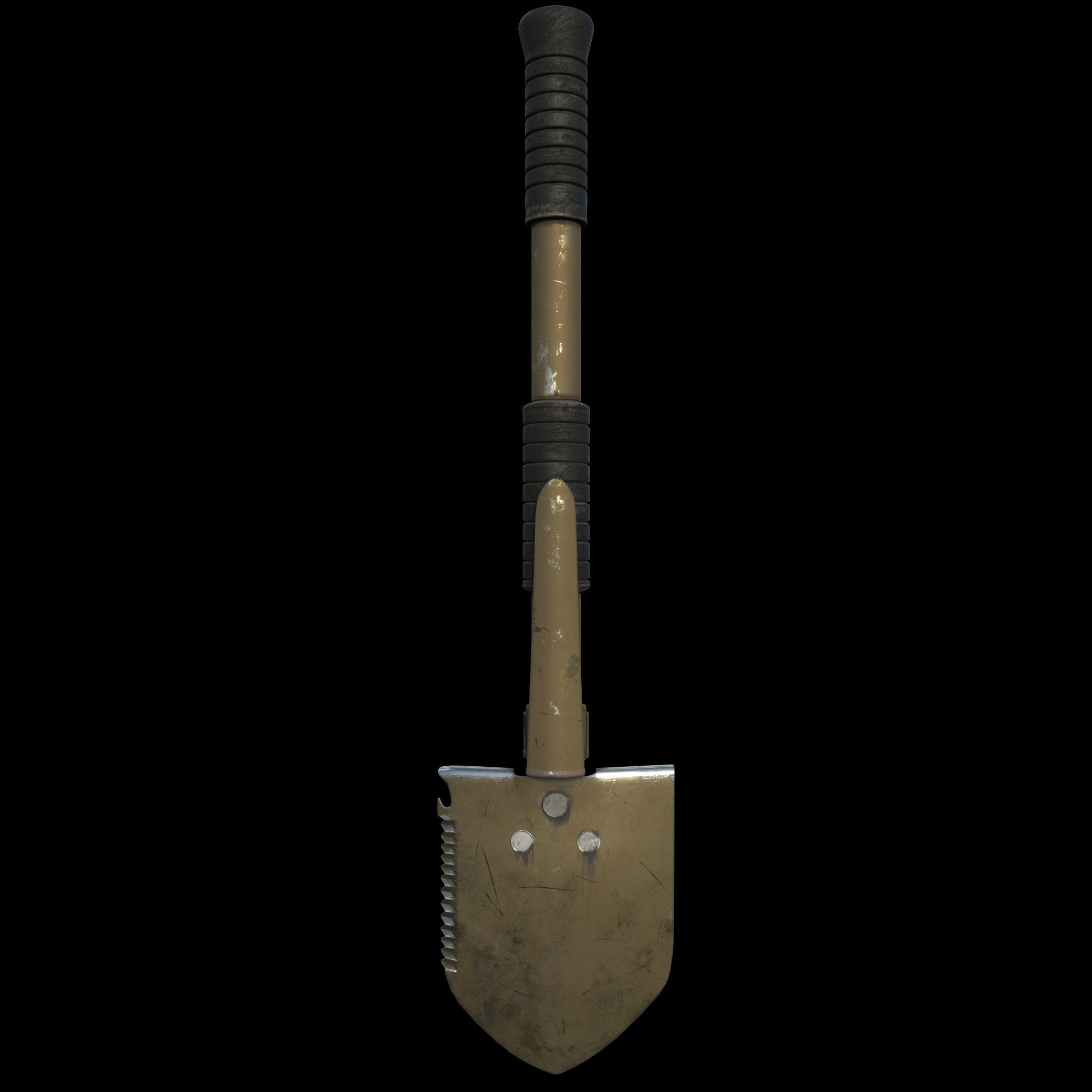 Military Shovel Free low-poly 3D model_9