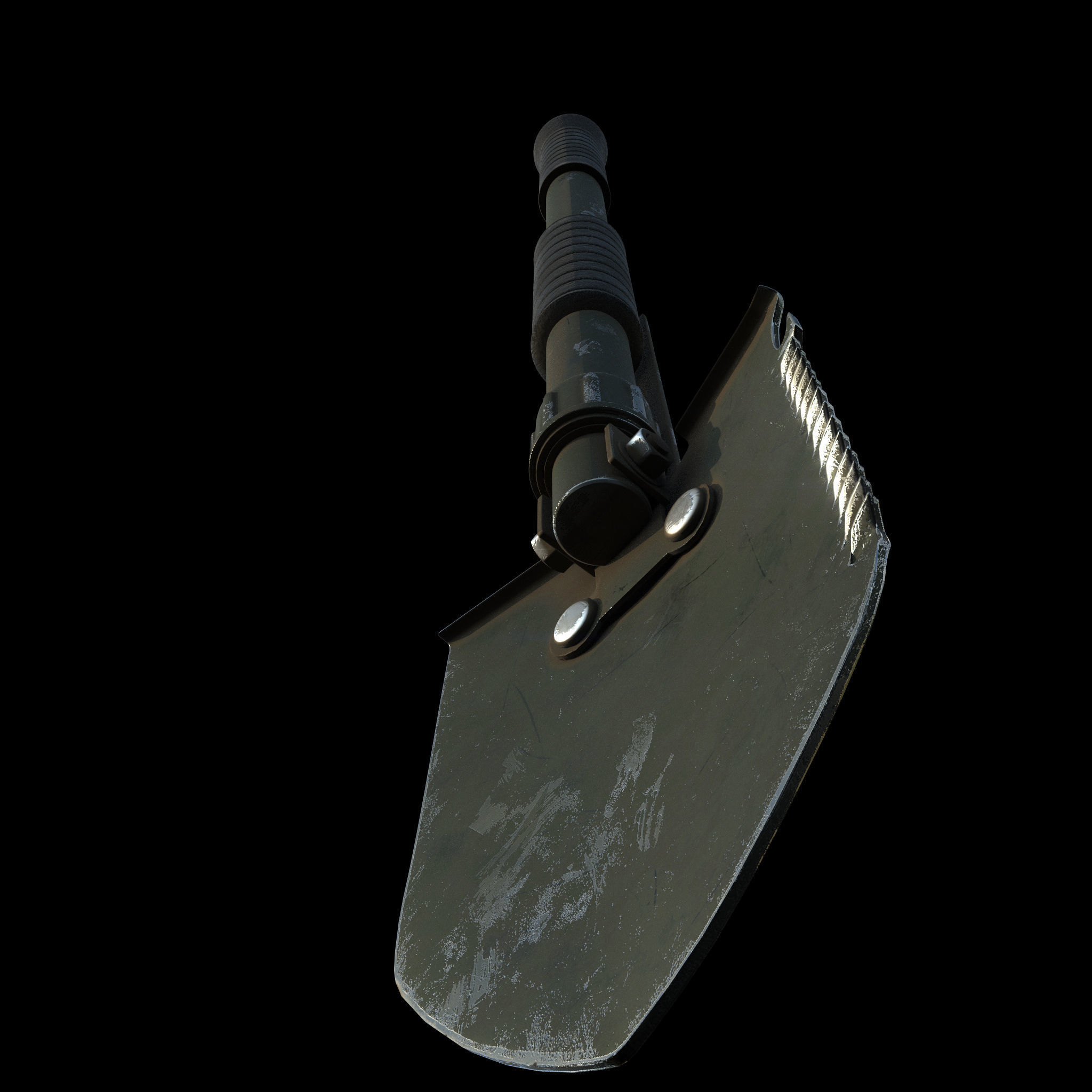 Military Shovel Free low-poly 3D model_5