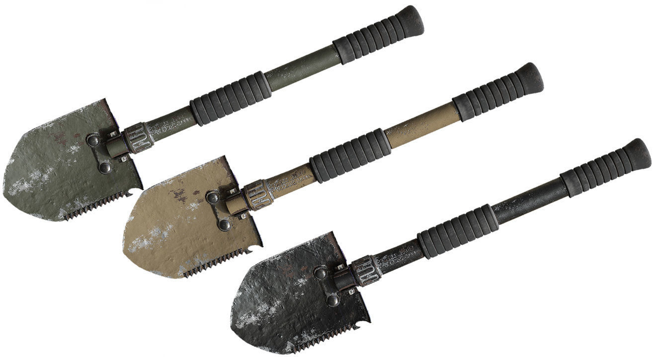 Military Shovel Free low-poly 3D model_1