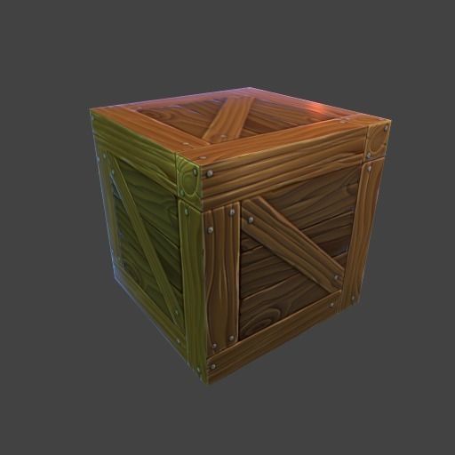 Wood Crate Free low-poly 3D model_2