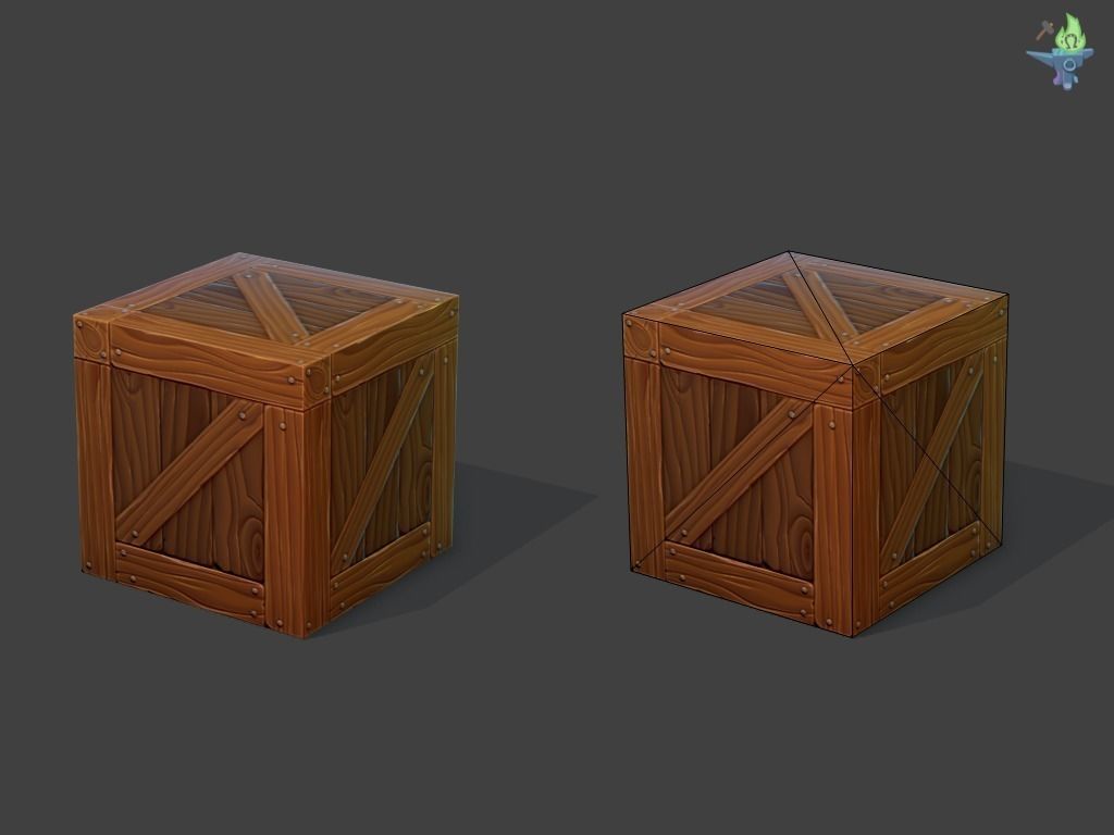 Wood Crate Free low-poly 3D model_1