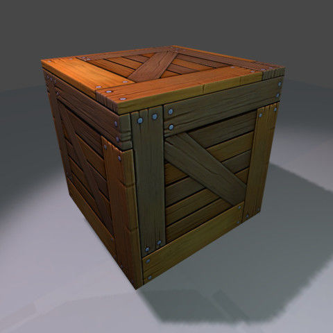 Wood Crate Free low-poly 3D model_3