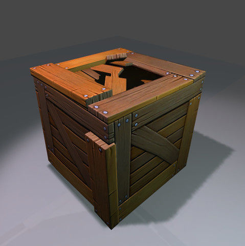 Wood Crate Free low-poly 3D model_4