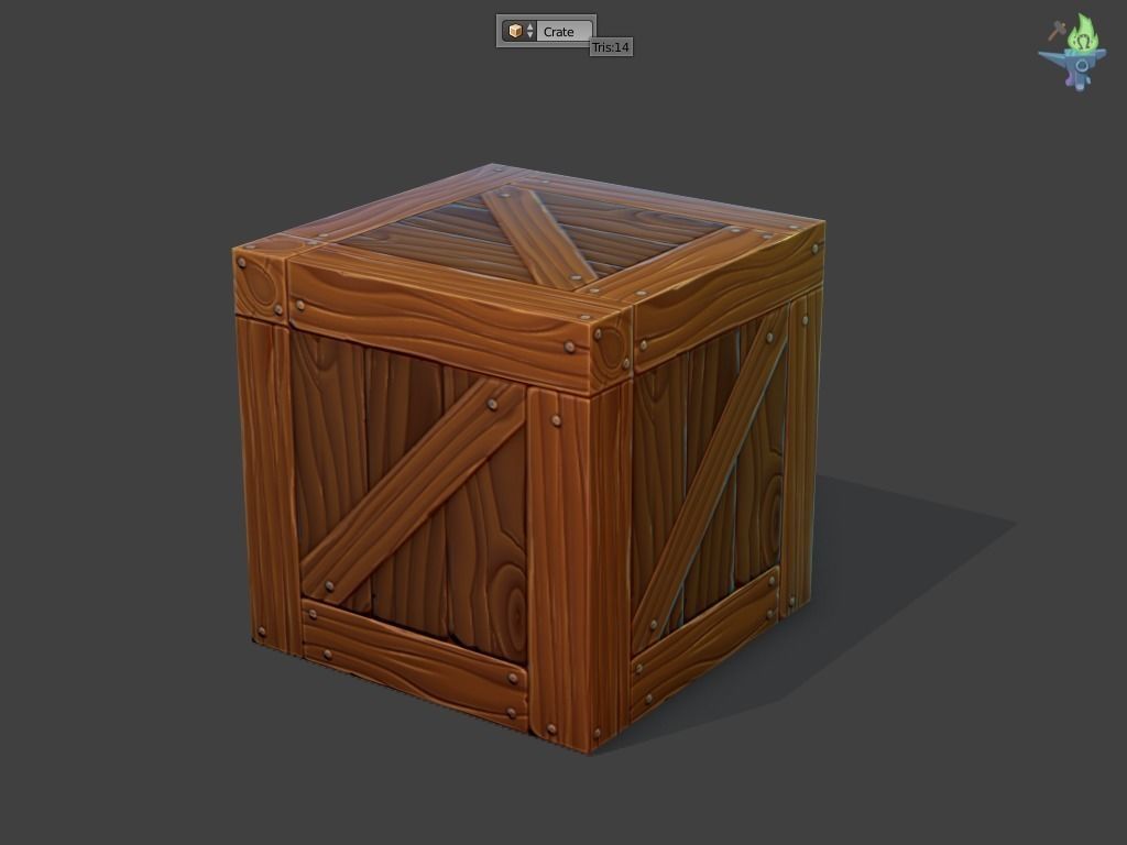 Wood Crate Free low-poly 3D model_0
