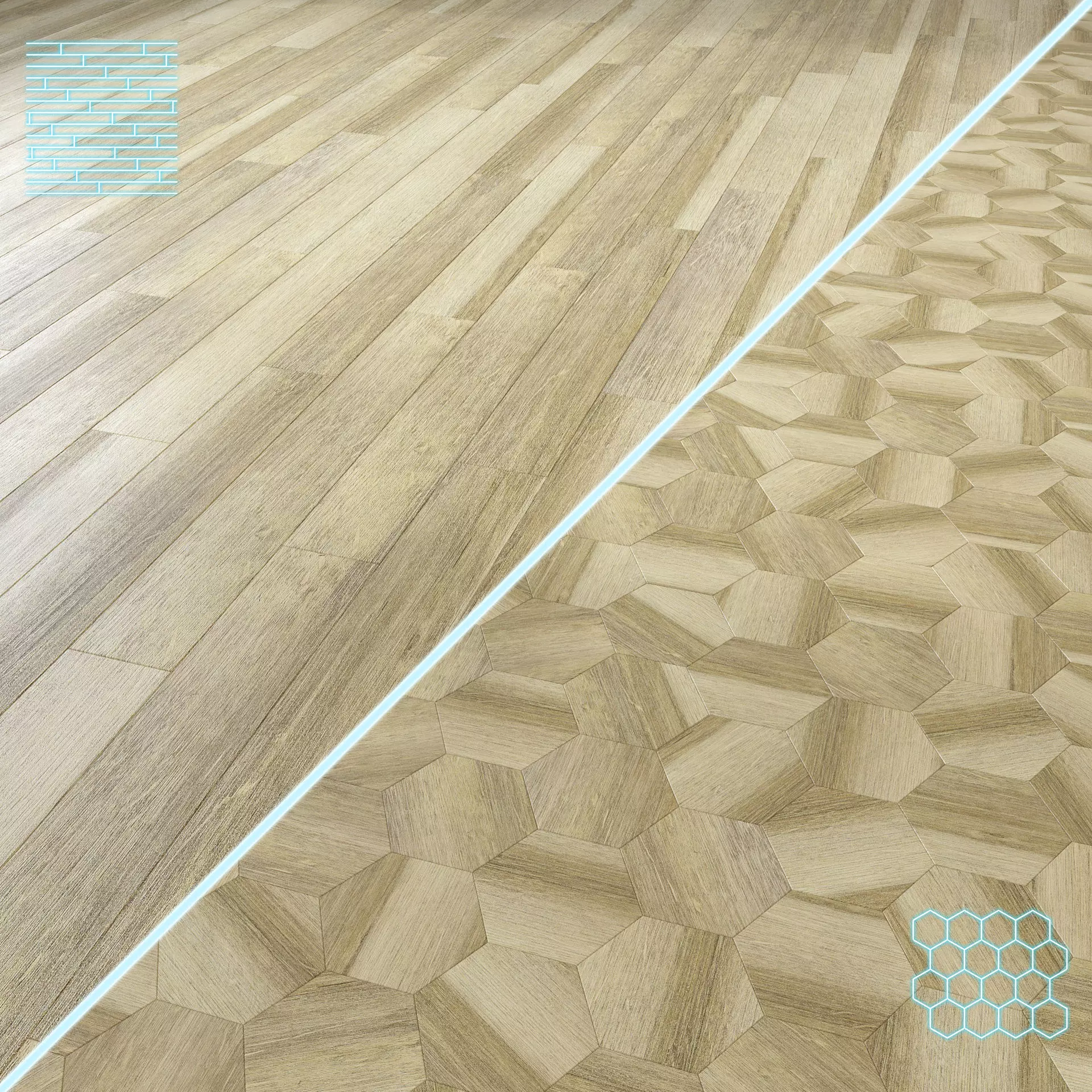 Parquet - Laminate - Wooden floor 2 in 1 Low-poly 3D model