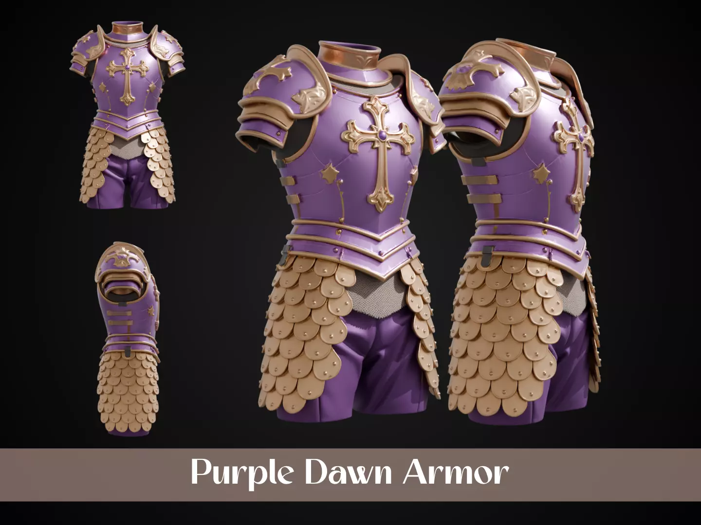 Stylized Byzantine Armor - Purple Dawn 3D print model