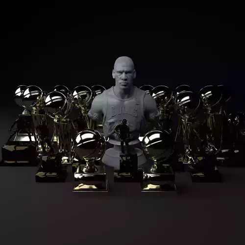 Michael Jordan Premium 3D Trophy Diorama STL