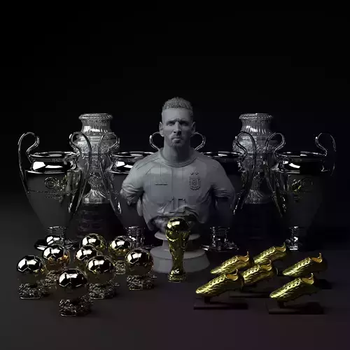 Lionel Messi Premium 3D Trophy Diorama STL