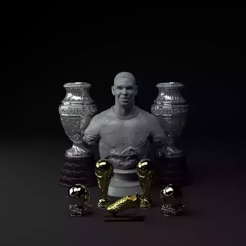 Ronaldo Nazario Premium 3D Trophy Diorama STL