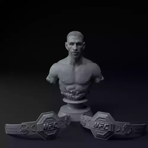 Topuria Premium 3D Trophy Diorama STL