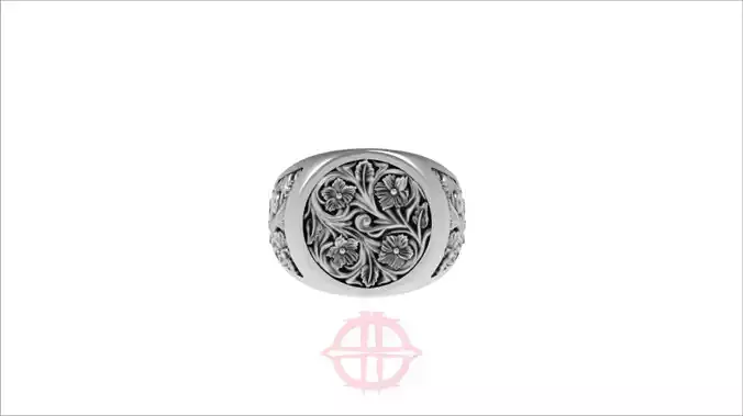 FLORAL SIGNET RING