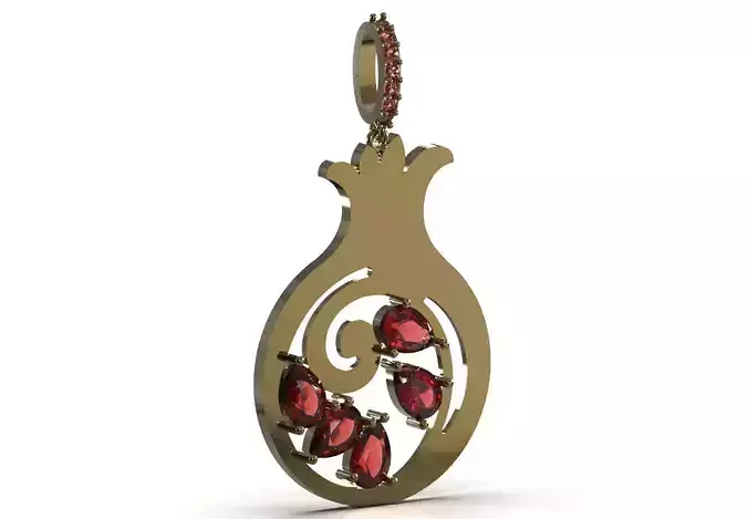 Glorious Pomegranate stl 3d jewelry Pendant model jp0246
