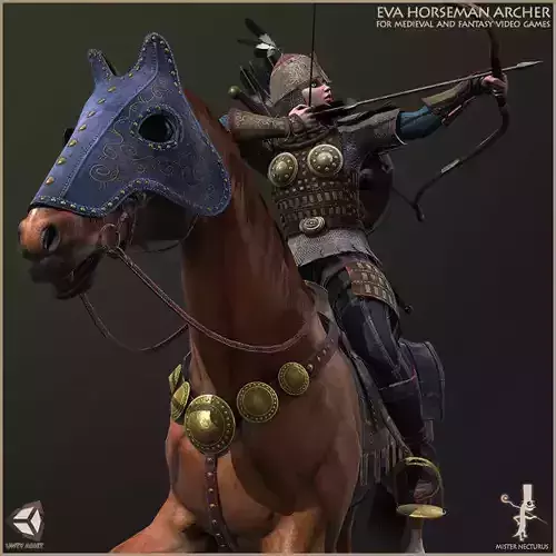 Eva Horseman Archer Low-poly 3D model