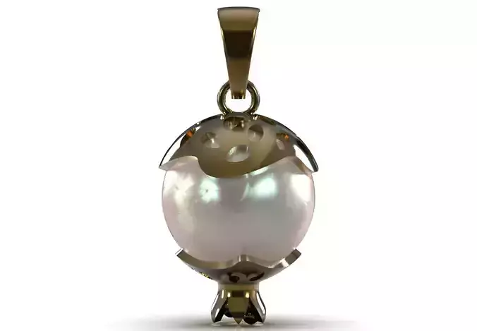 Pearl pomegranate stl 3d gold pendant model pp0022