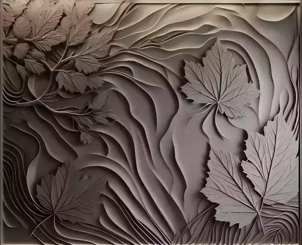 Organic Leaf Flow Pattern Premium CNC Relief STL for Carving 