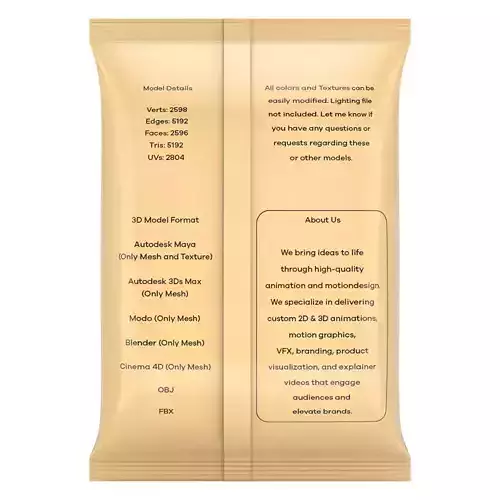 Pouch Or Plastic Bag Or Chips Package Low-poly 3D model 2