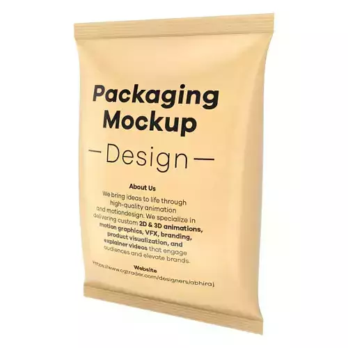 Pouch Or Plastic Bag Or Chips Package Low-poly 3D model 4