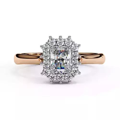 Halo Radinat Cut Diamond Engagement Ring