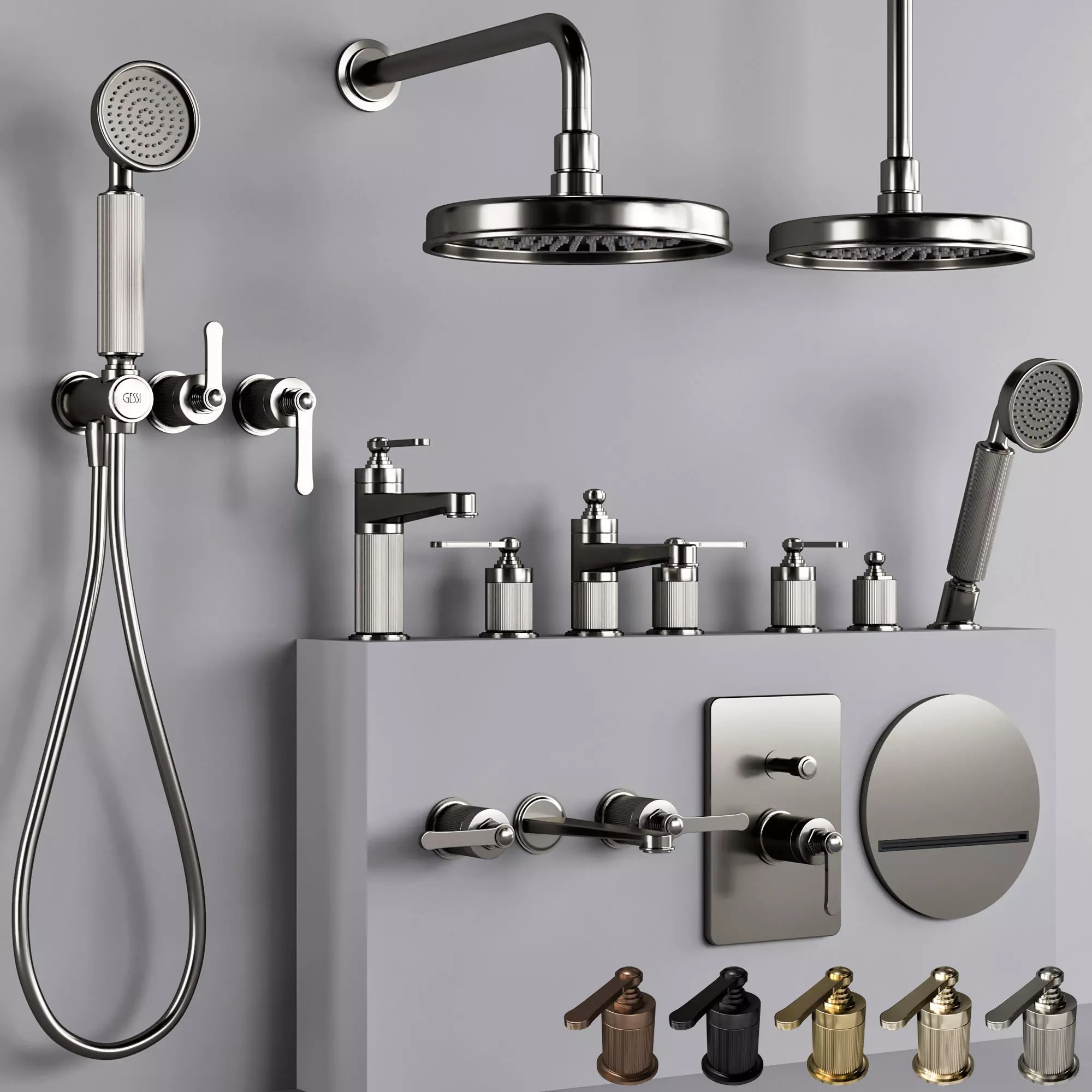 GESSI VENTI 20 Bathroom faucet set 1 S 3D model