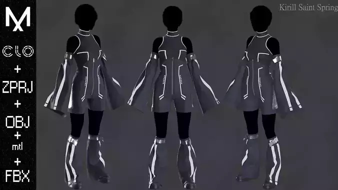 NEW OUTFIT FEMALE Marvelous designer Clo3d OBJ mtl FBX ZPRJ