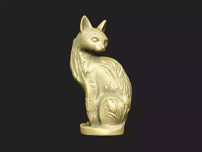 cat lynx pet art floral old oxide house polish smooth classic