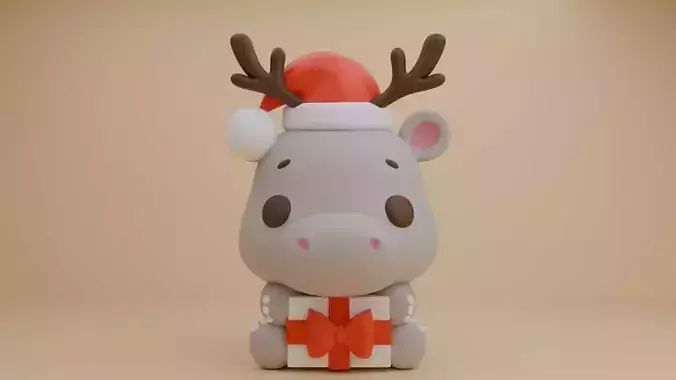 Christmas hippo 08
