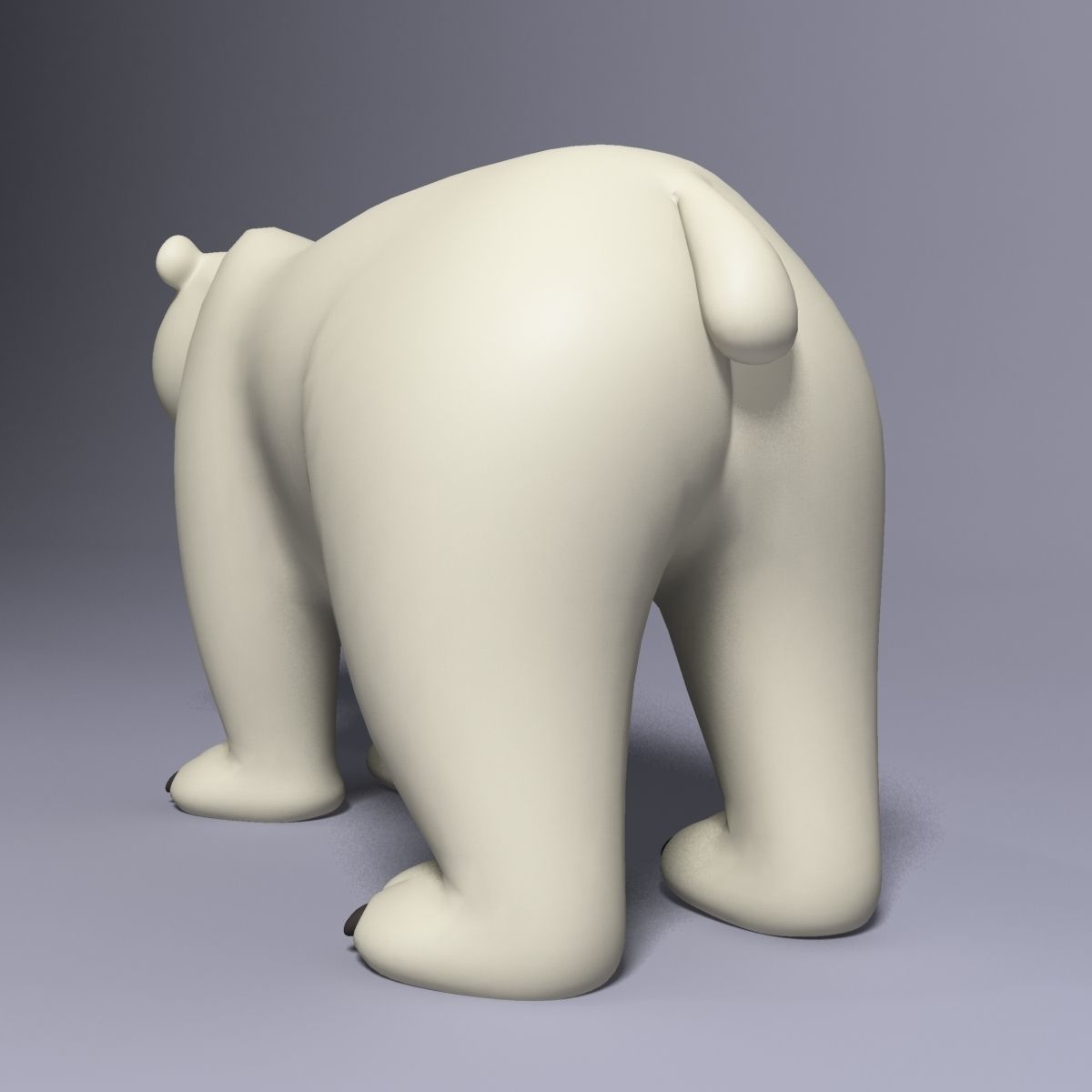 Cartoon Polar Bear Rigged Low-poly 3D model_6