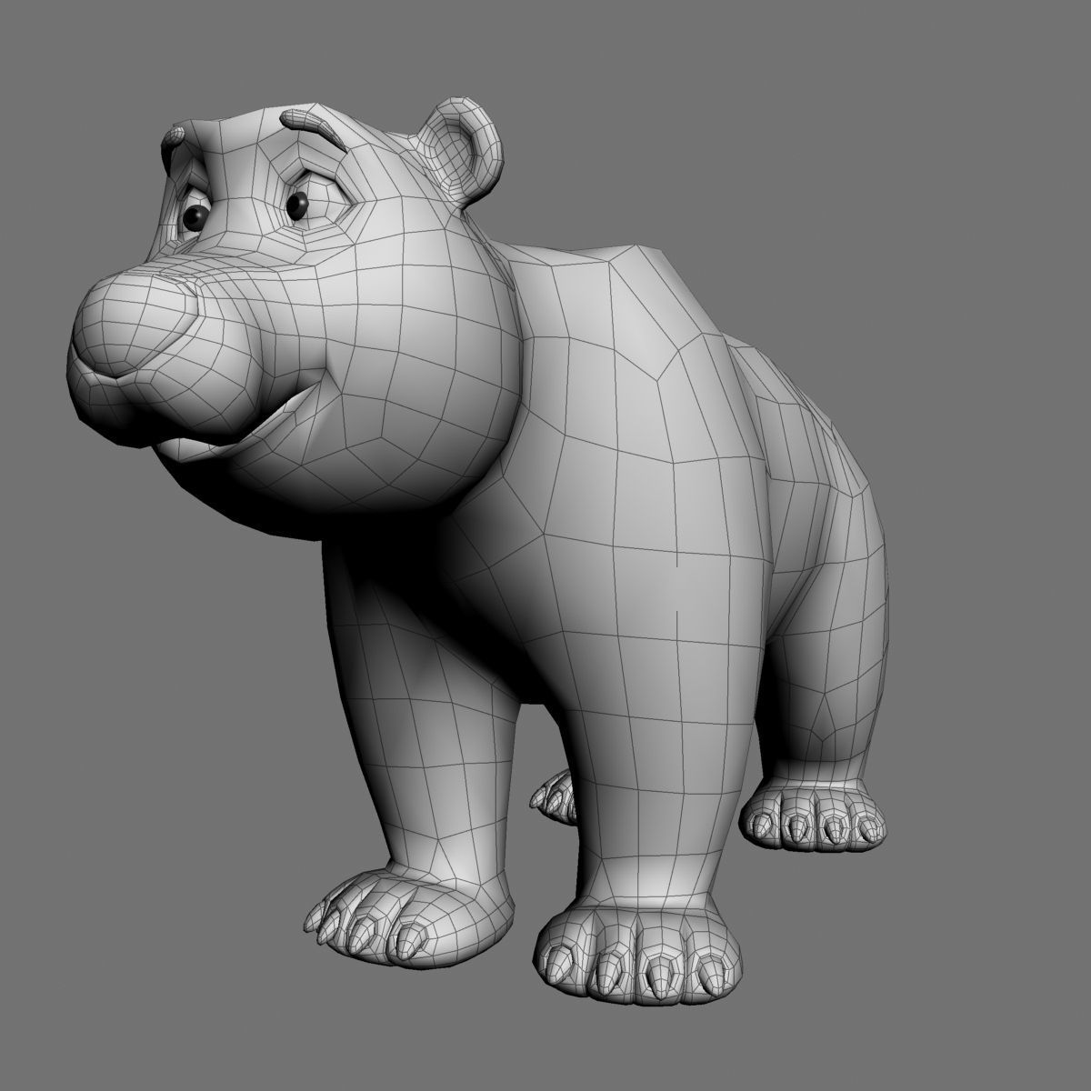 Cartoon Polar Bear Rigged Low-poly 3D model_11