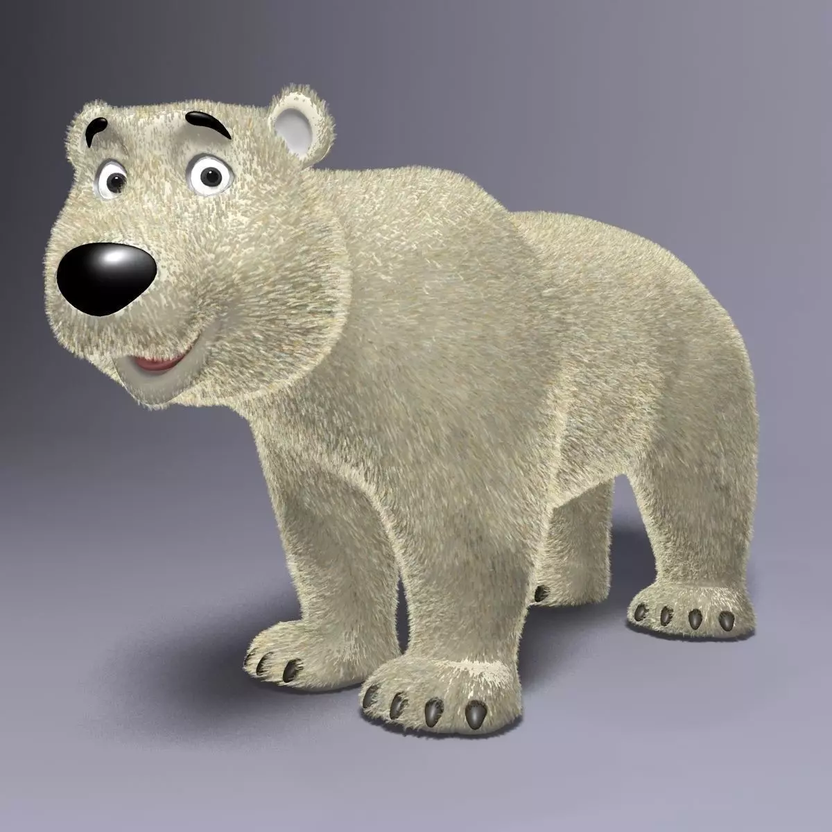 Cartoon Polar Bear Rigged Low-poly 3D model_0