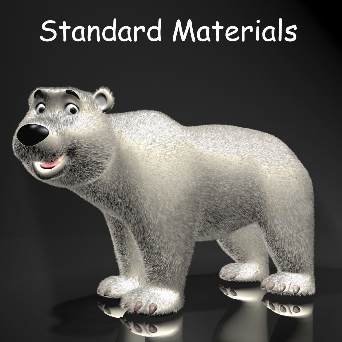 Cartoon Polar Bear Rigged Low-poly 3D model_7